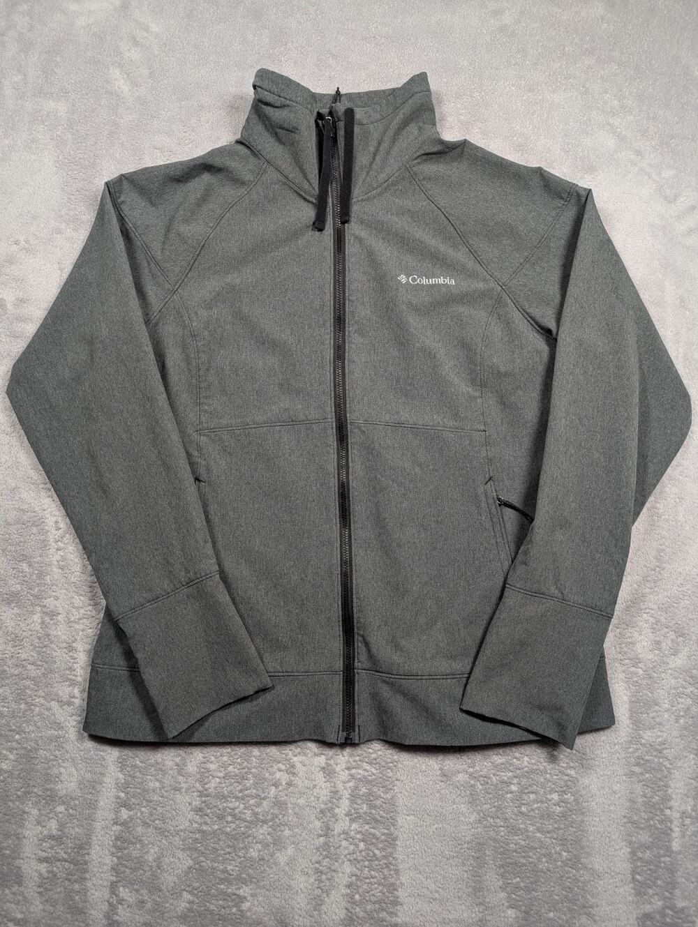 Columbia Jacket Womens Medium Gray Soft Shell Windbreaker Outdoor Casual